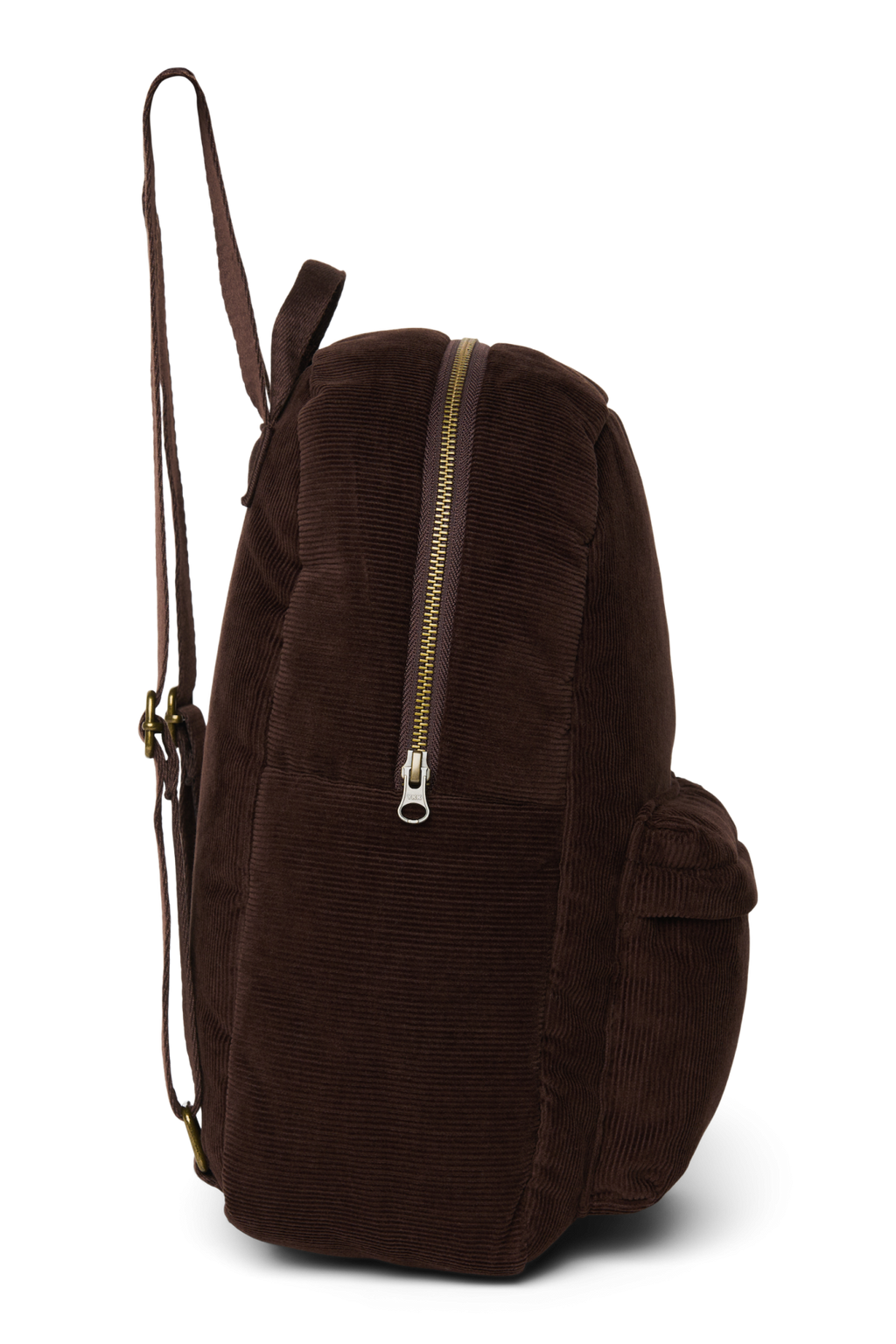 Rib Puffy Midi Backpack | Dark Brown