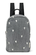 Grey Hearts Denim Mini Backpack