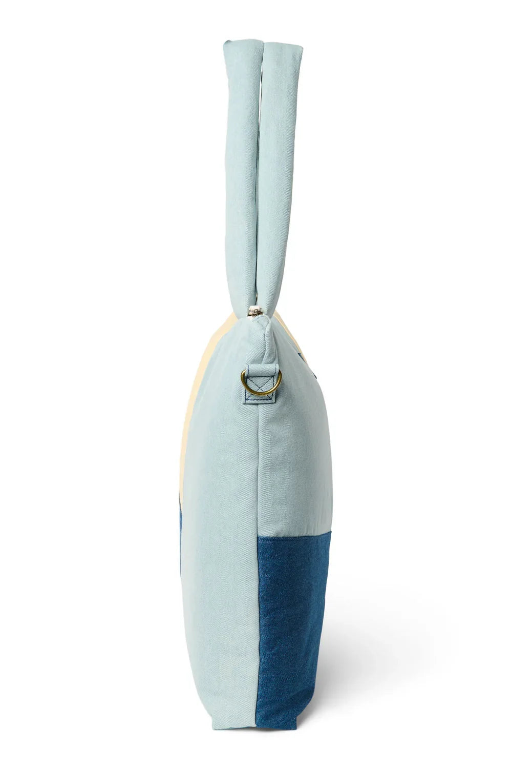 Denim-Patchwork-Wickeltasche