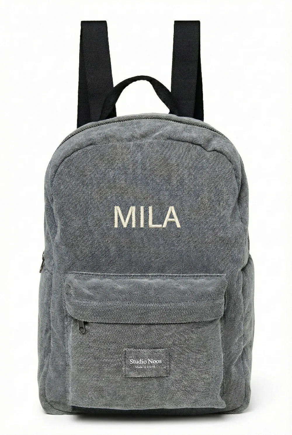 Grey Denim Midi Backpack
