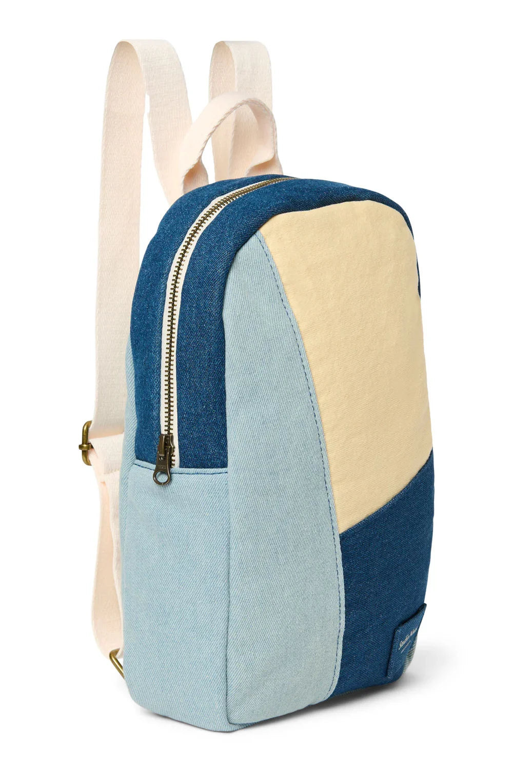 Denim Patchwork Mini Backpack