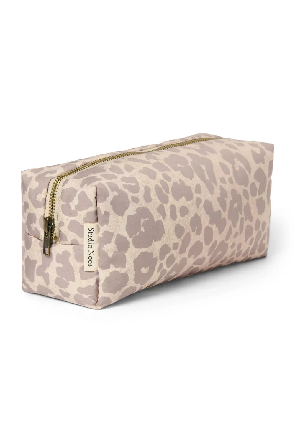 Beige Leopard Puffy Pouch
