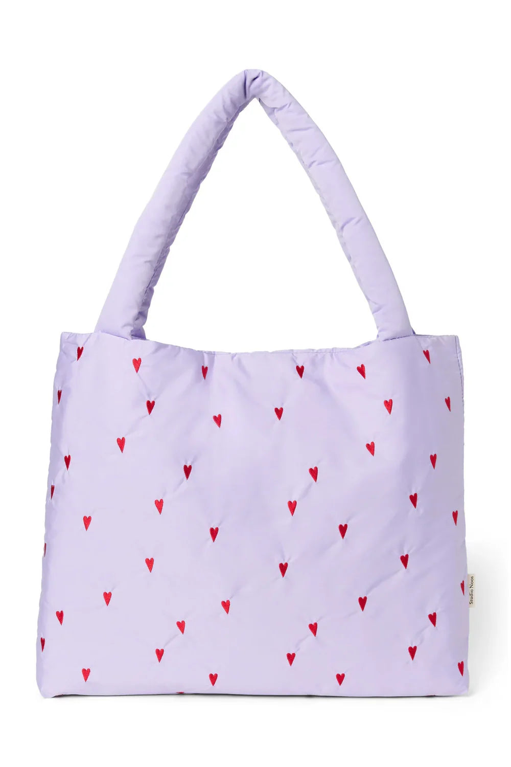 Purple Hearts Puffy Mom Bag