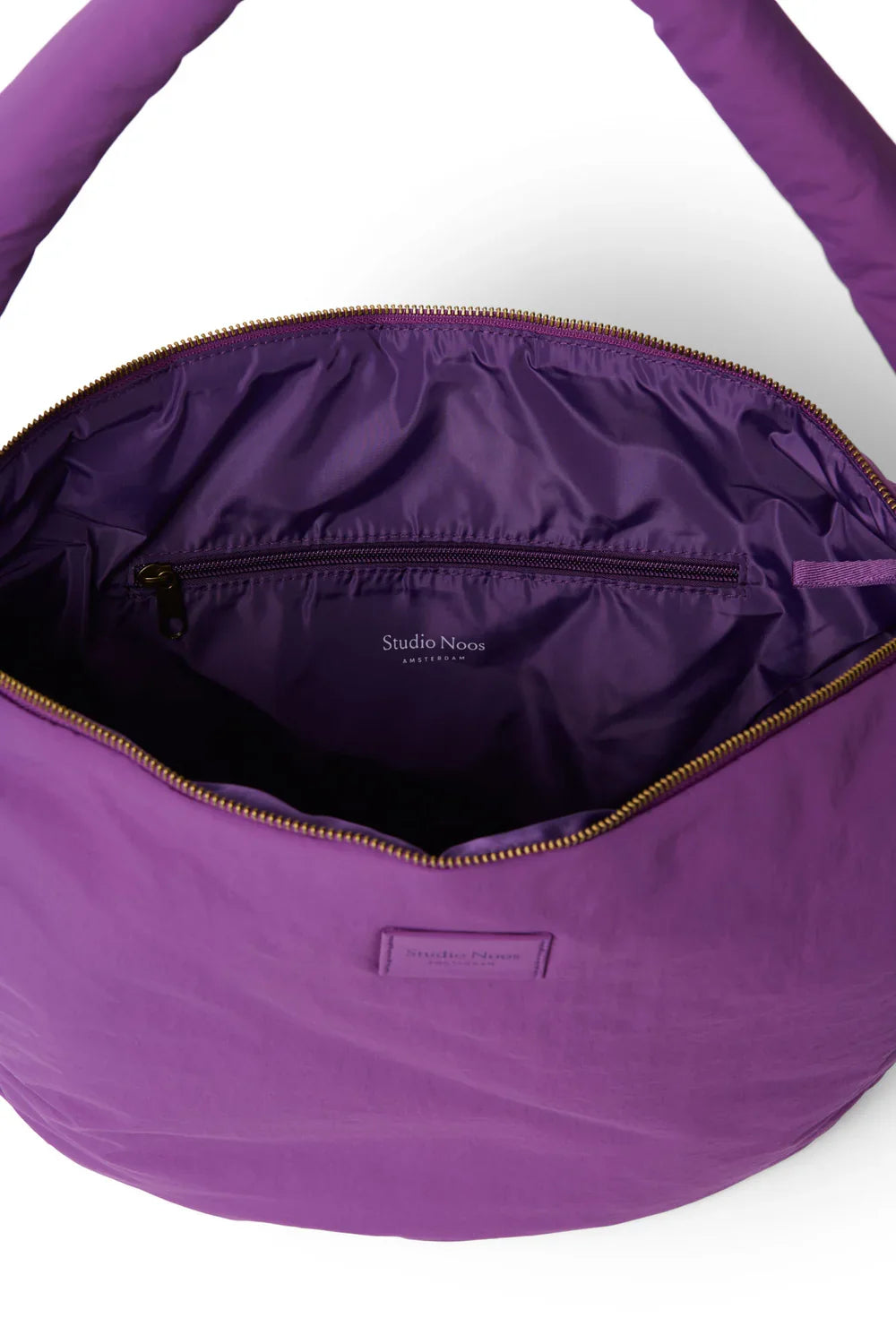 Purple Textured Puffy Cross Body Bag
