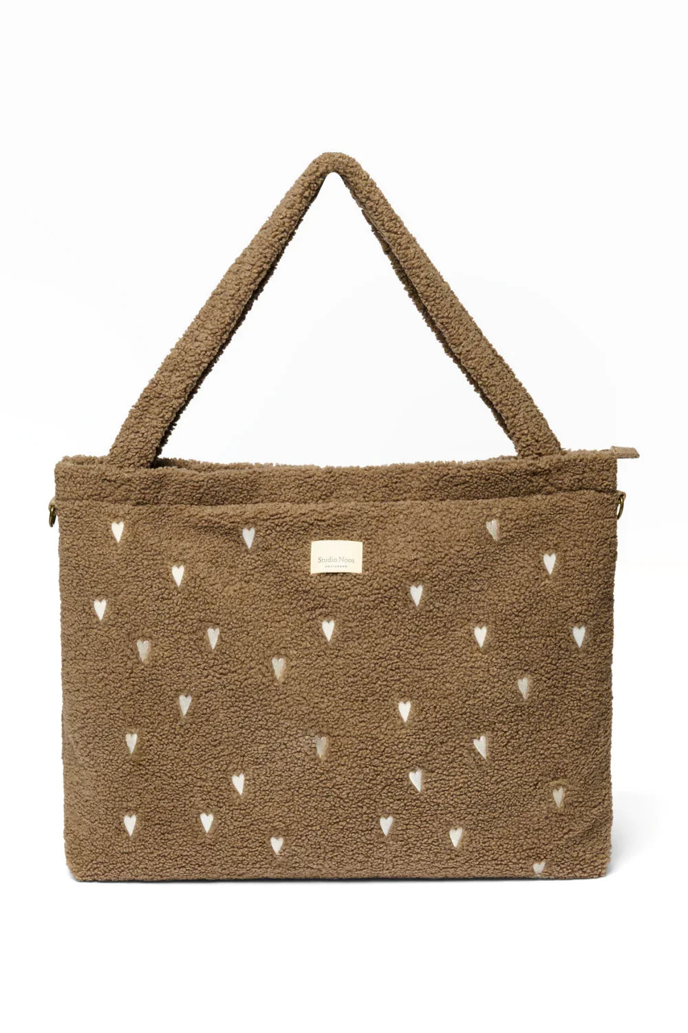 Ecru Hearts Teddy Diaper Bag