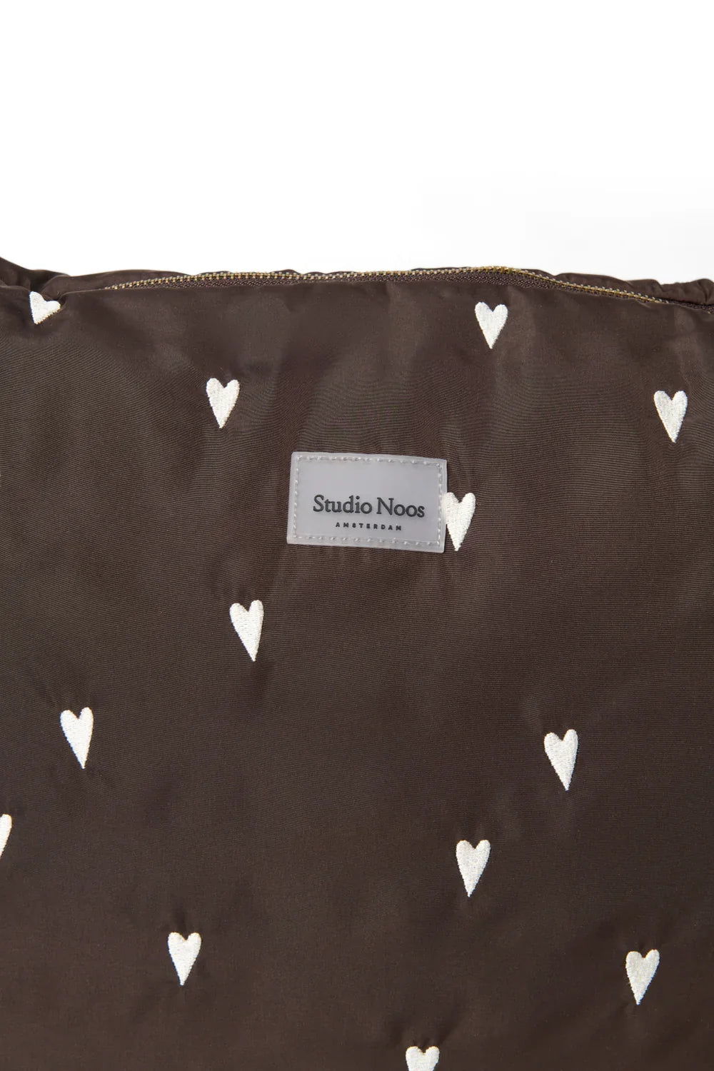 Brown Hearts Puffy Diaper Bag