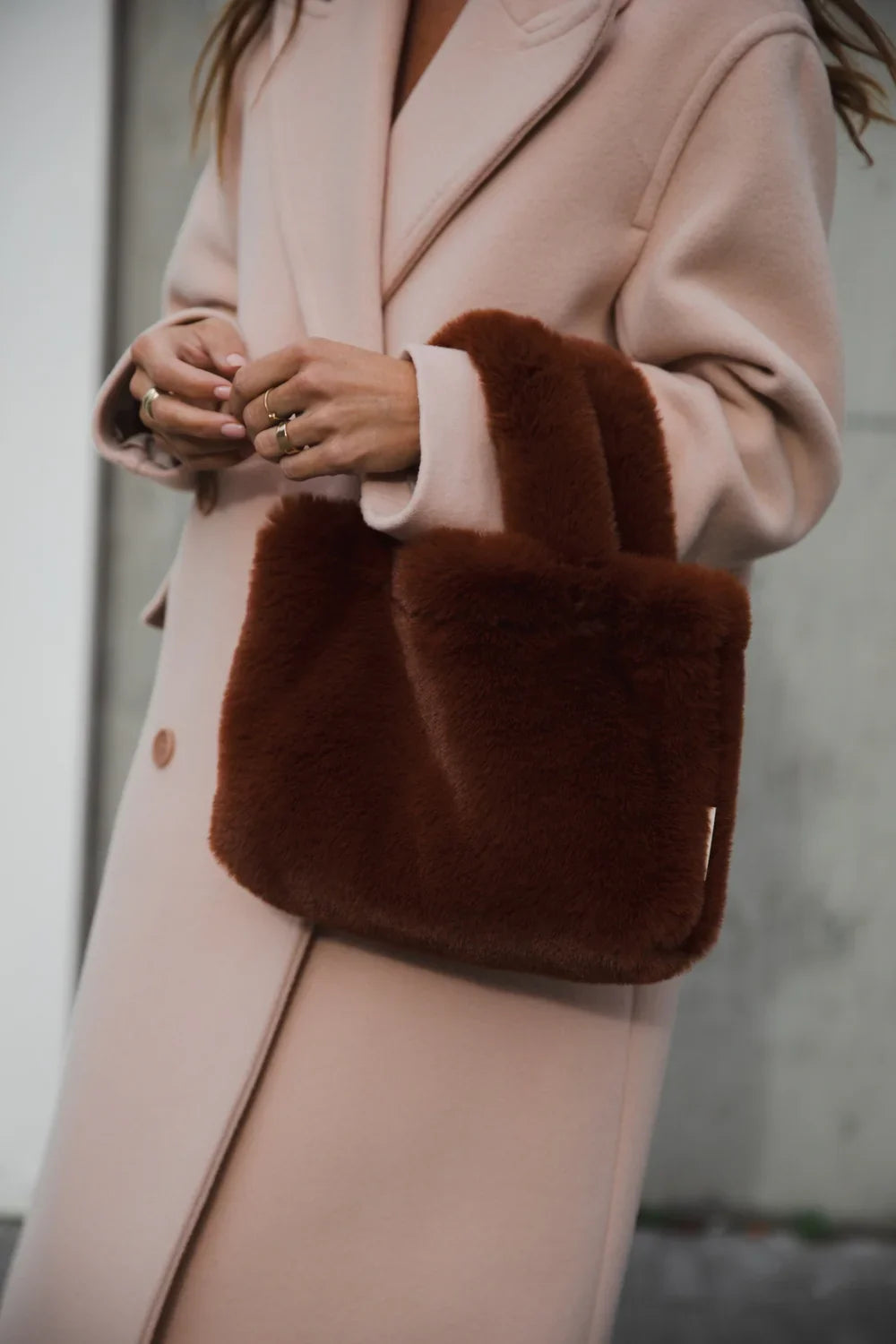 Holy Cow Faux Fur Mini Handbag