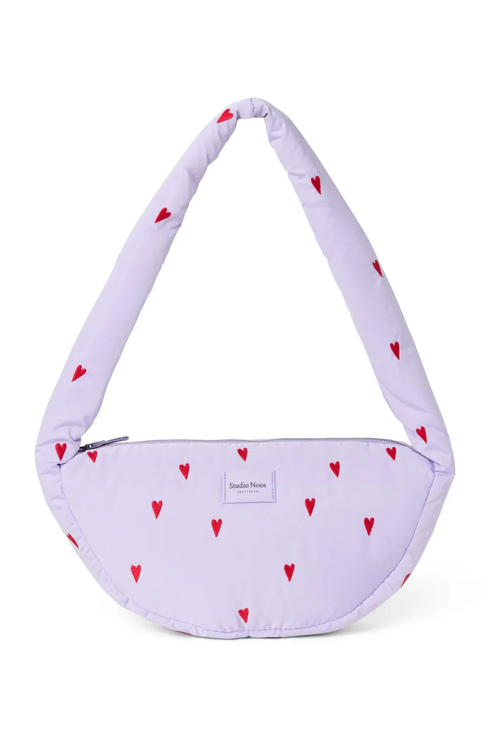 Light Blue Hearts Puffy Mini Cross Body Bag