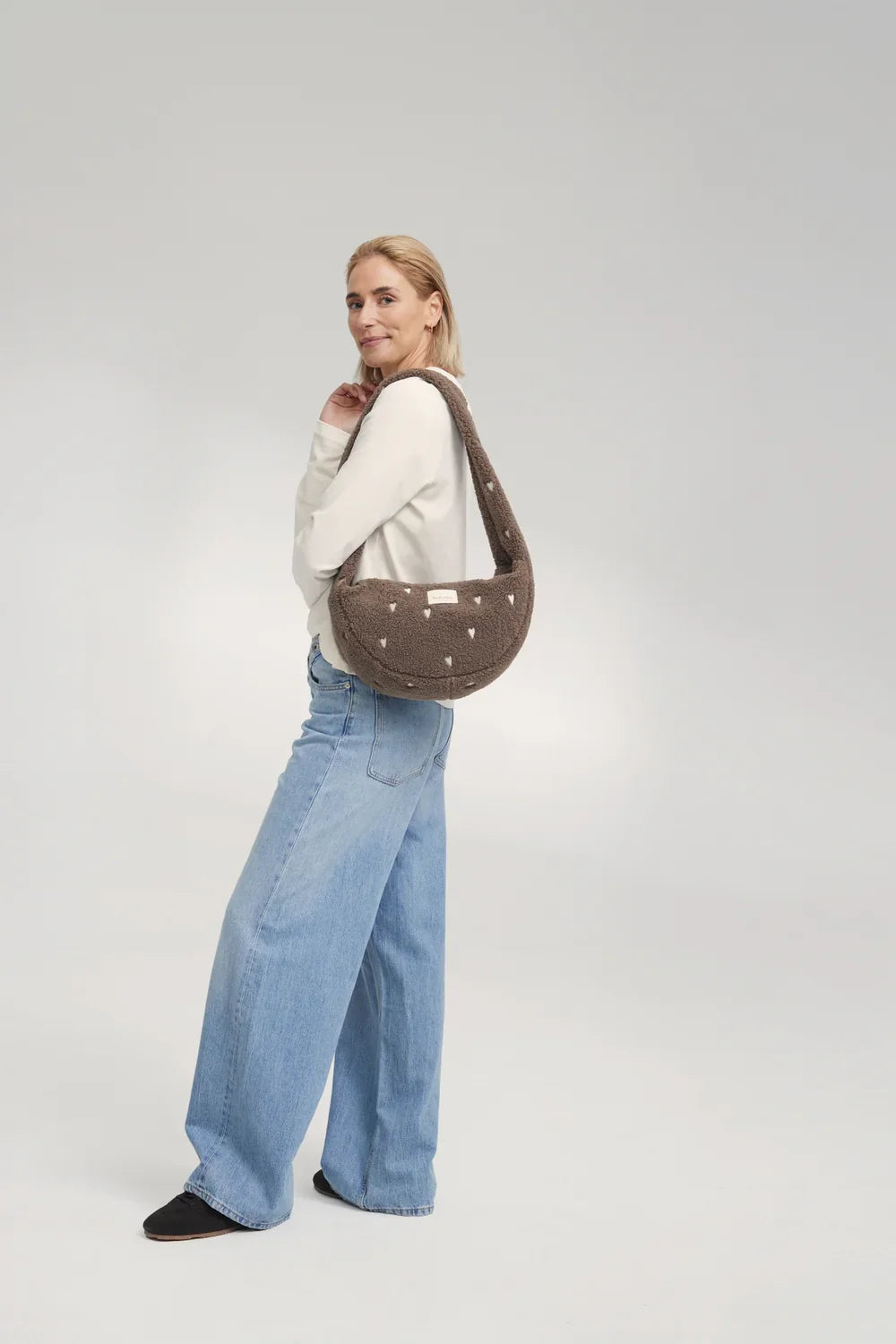 Brown Hearts Teddy Mini Cross Body Bag