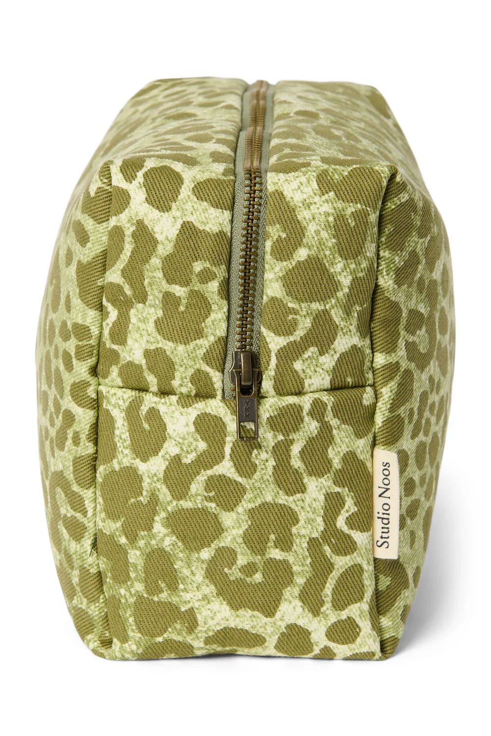 Green Leopard Cotton Toiletry back