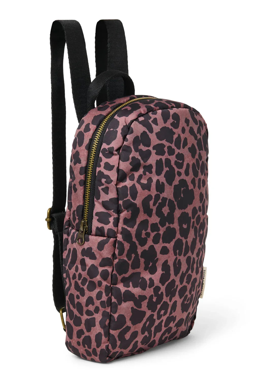 Red Leopard Puffy Mini Backpack