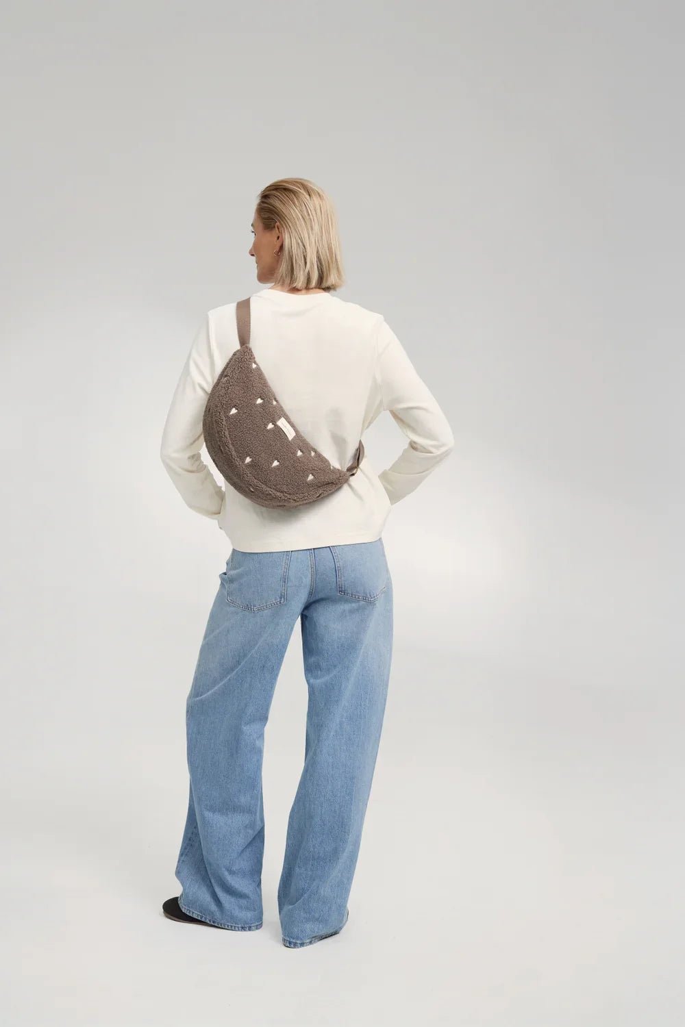 Ecru Hearts Teddy Adult Fanny Pack