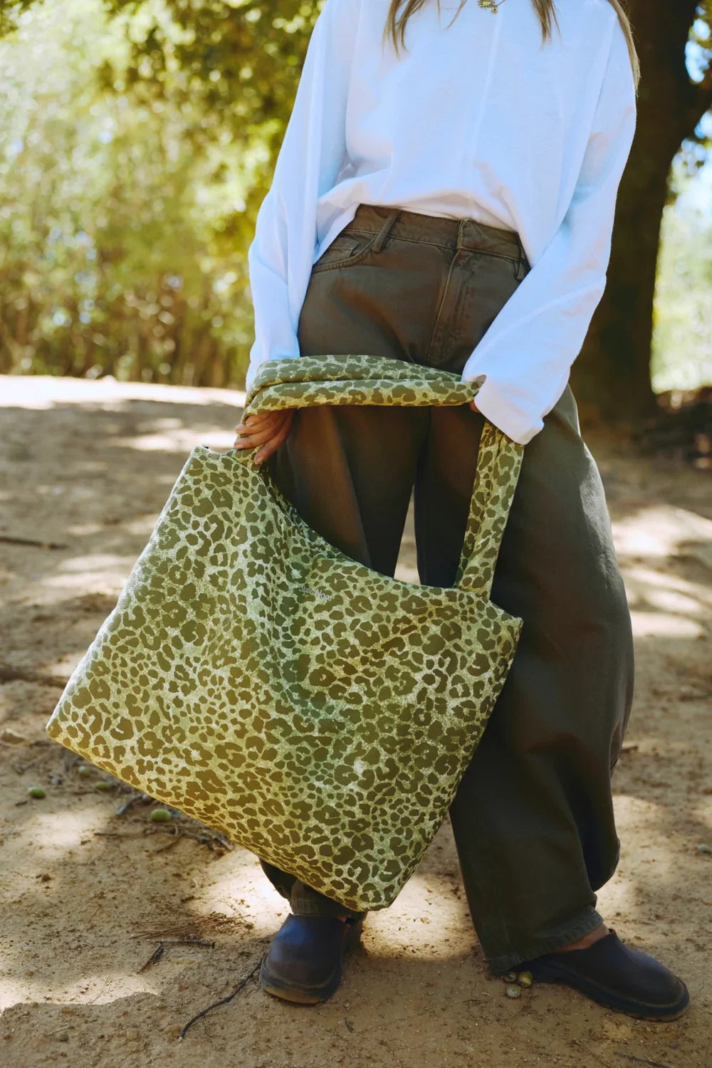 Brown Leopard Cotton Mom Bag
