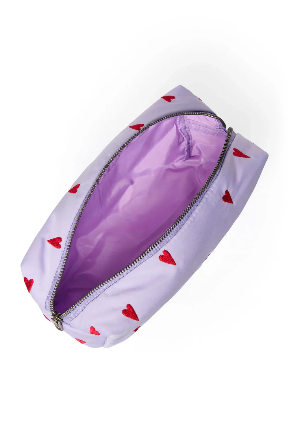 Purple Hearts Puffy Pouch
