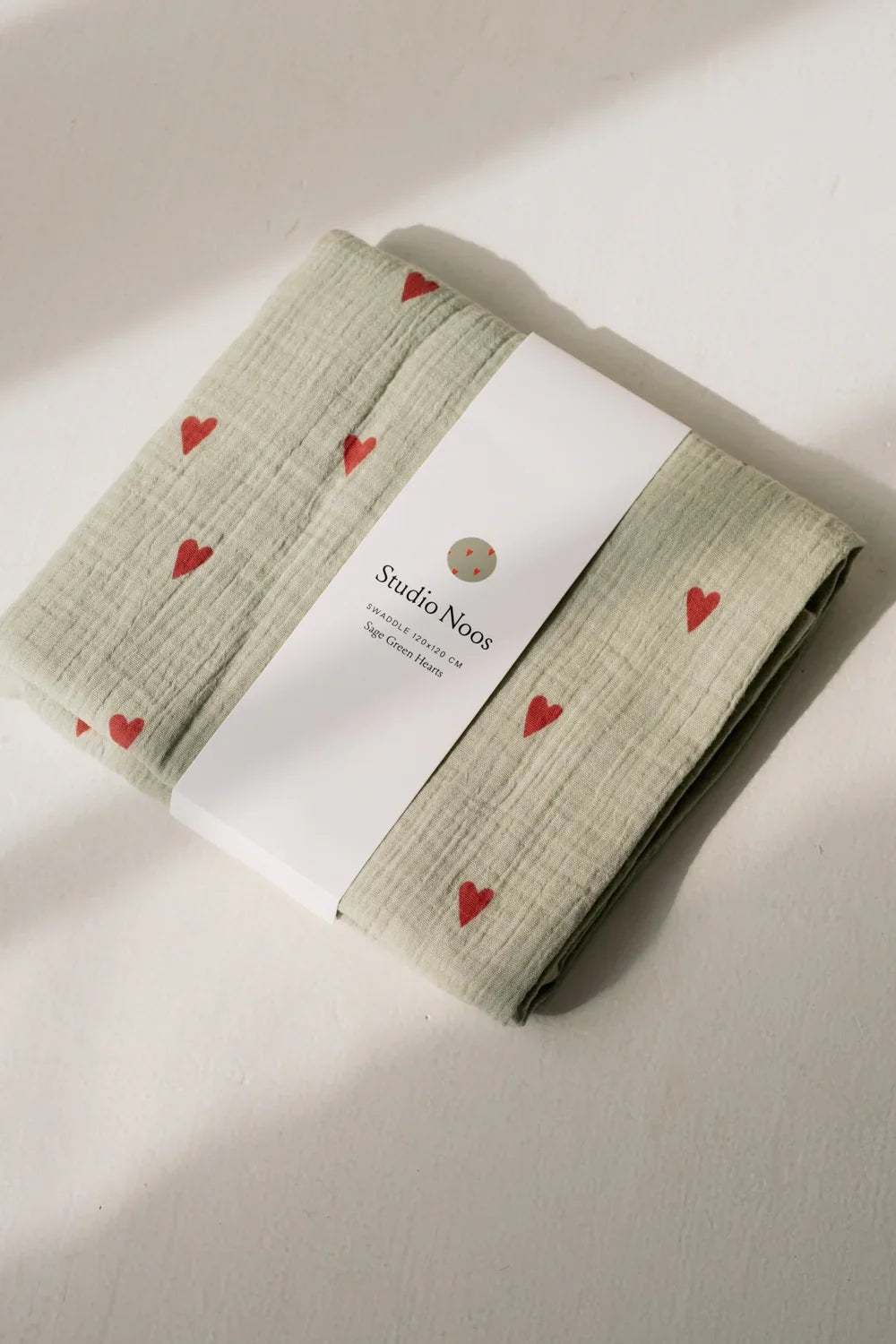 Green Hearts Swaddle Print Large