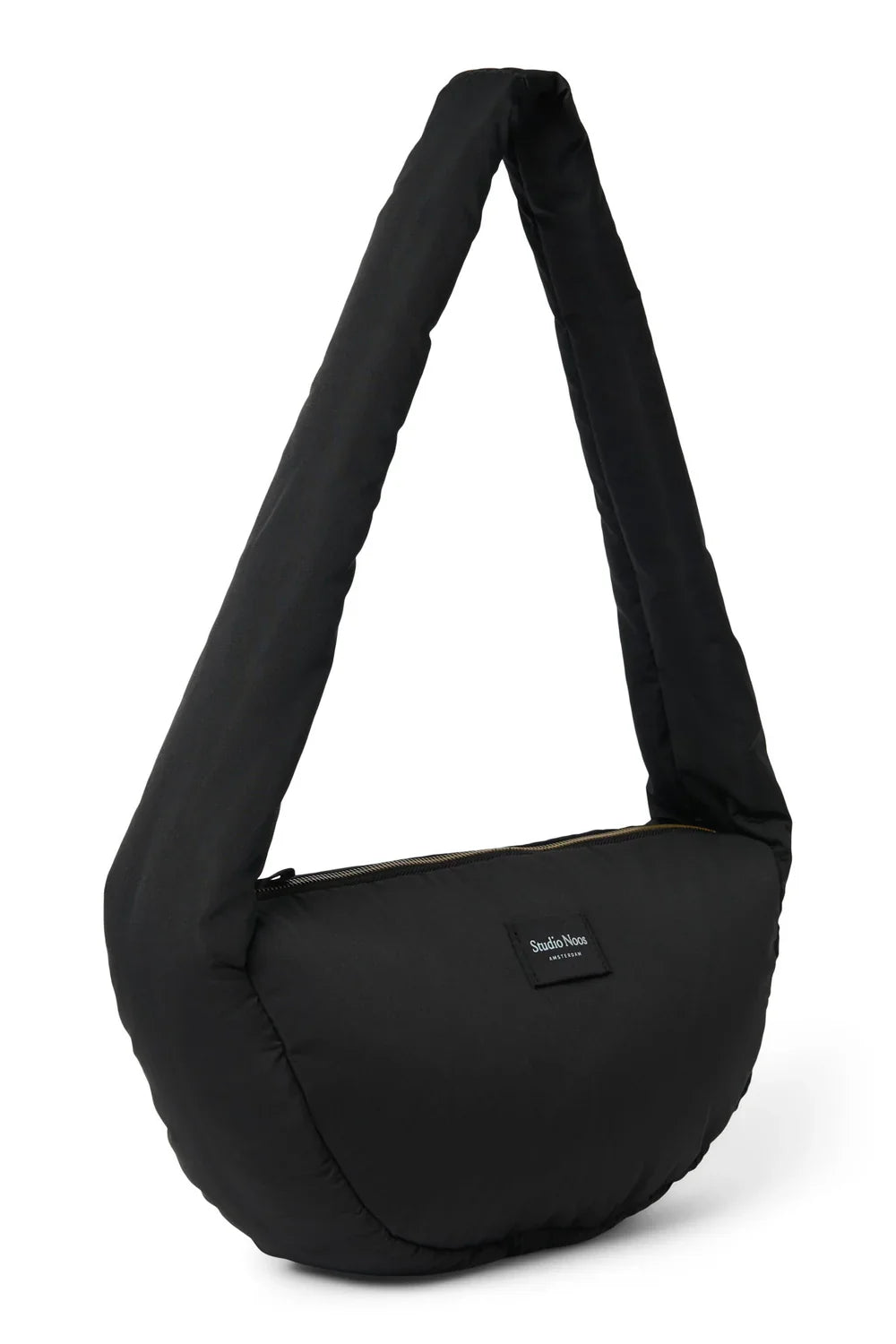 Schwarze bauschige Mini-Umhängetasche