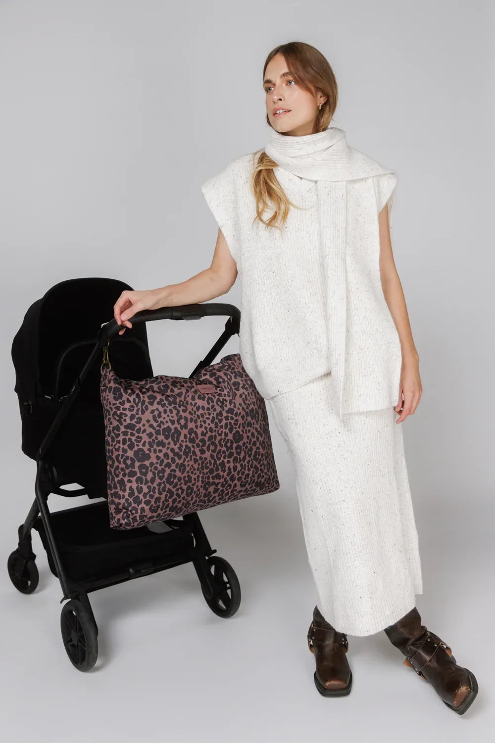 Rote Leopard Puffige Wickeltasche