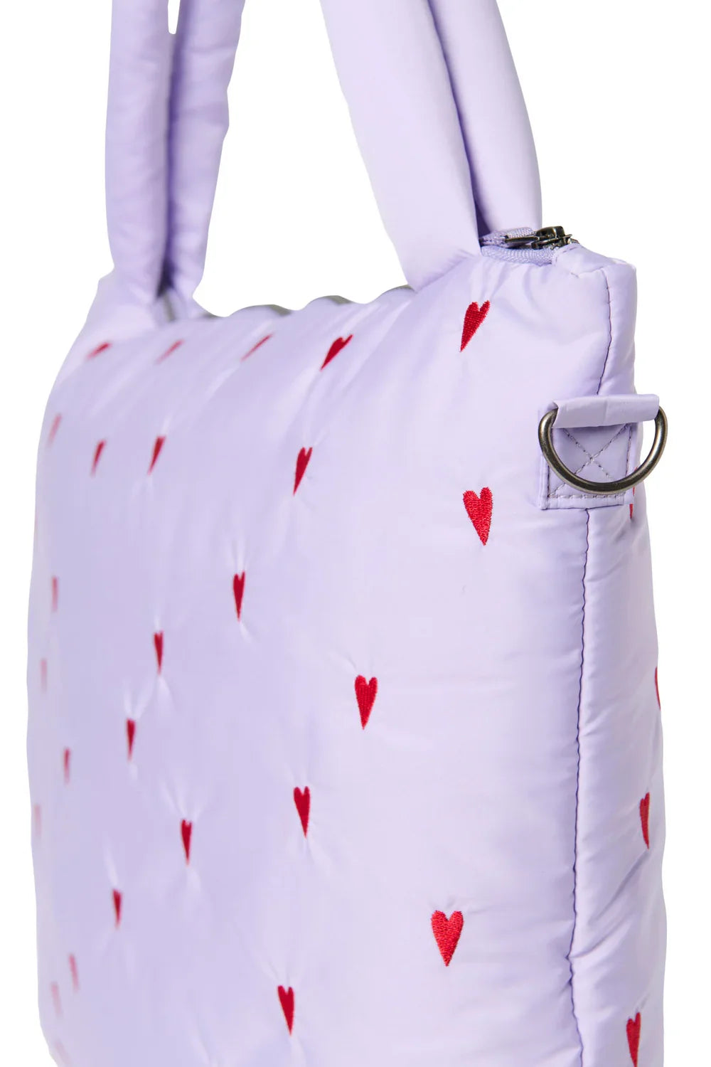 Purple Hearts Puffy Diaper Bag