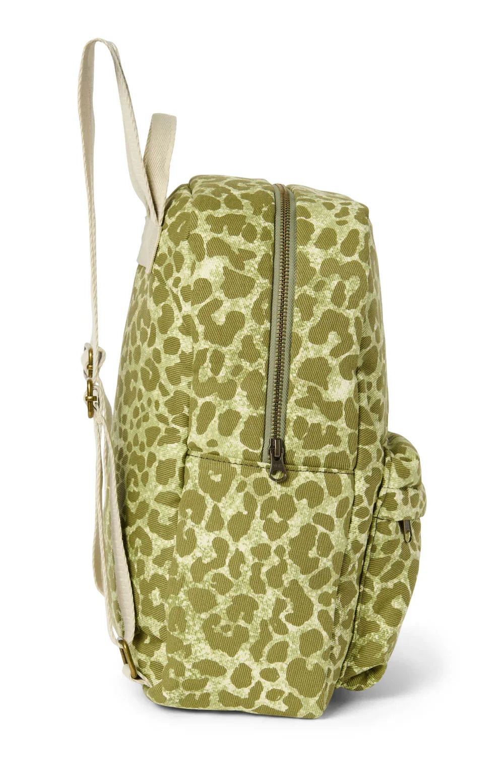 Green Leopard Cotton Midi Backpack