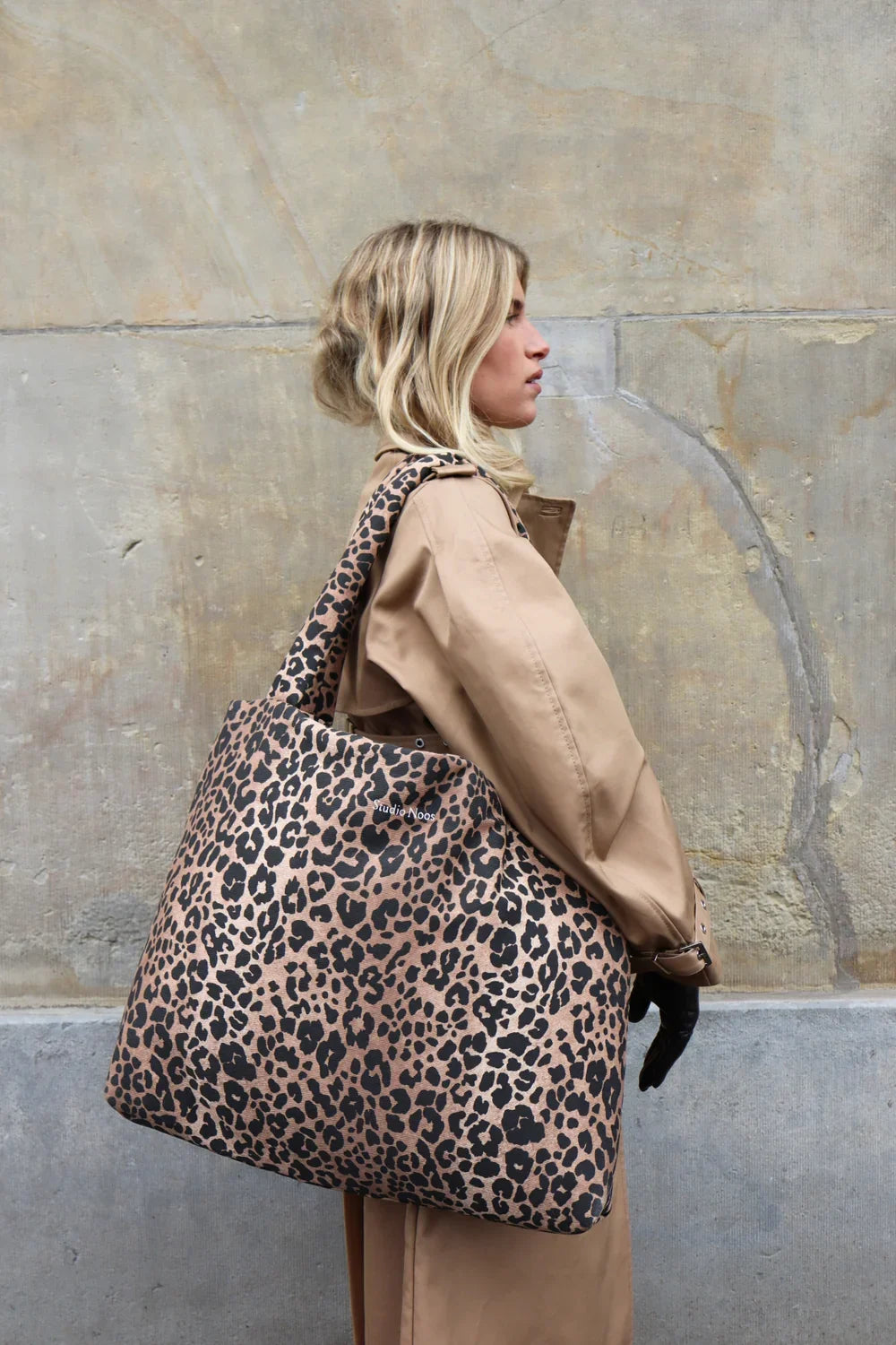 Brown Leopard Cotton Mom Bag