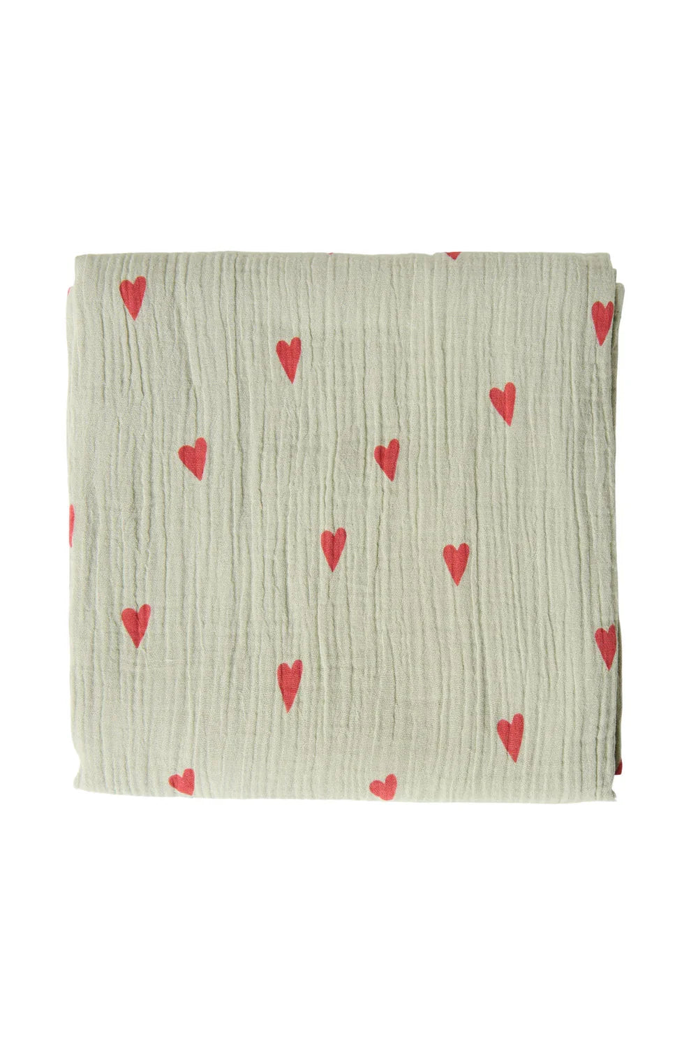 Green Hearts Swaddle Print Large