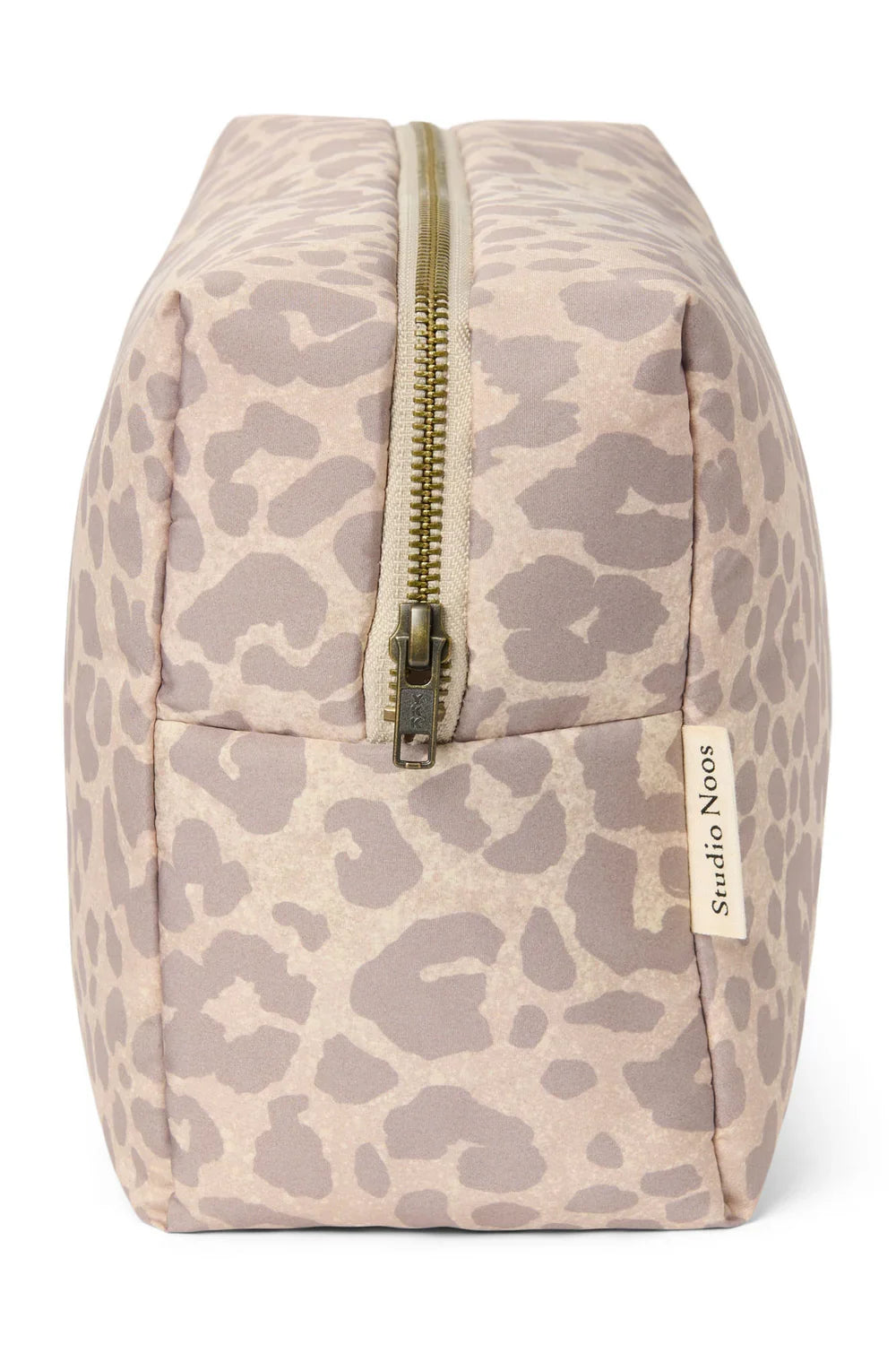 Beige Leopard Puffy Toiletry Bag