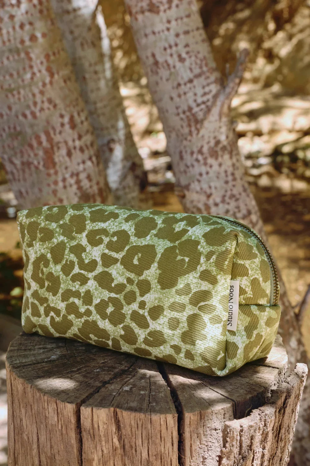 Brown Leopard Cotton Pouch