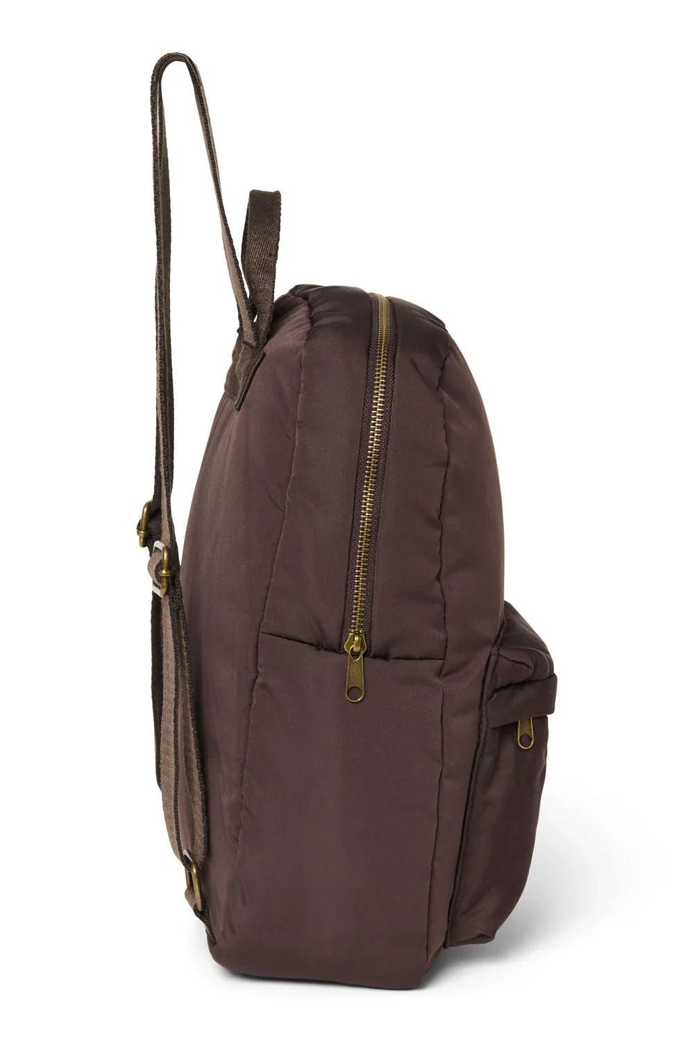 Brown Puffy Midi Backpack