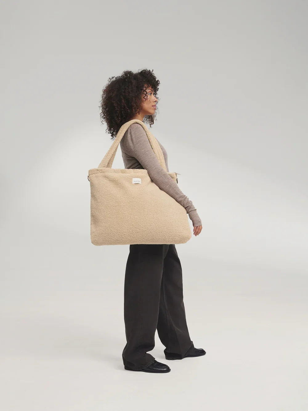 Ecru Hearts Teddy Diaper Bag