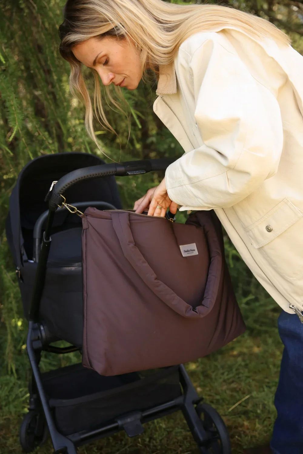 Brown Puffy Diaper Bag