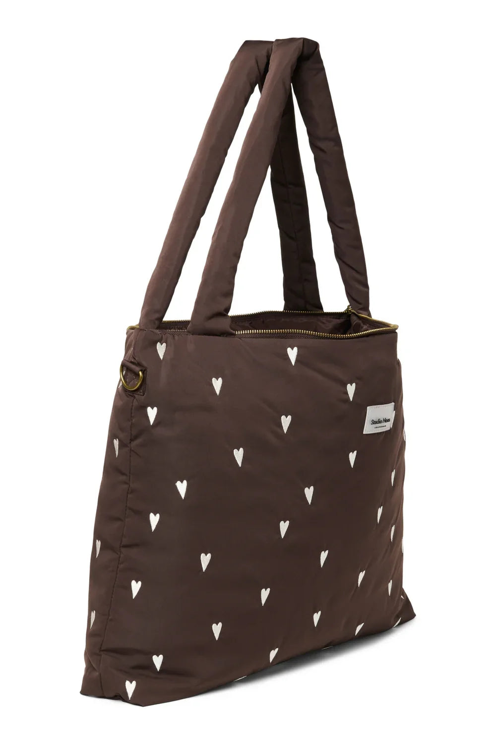 Purple Hearts Puffy Diaper Bag
