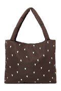 Brown Hearts Puffy Mom Bag
