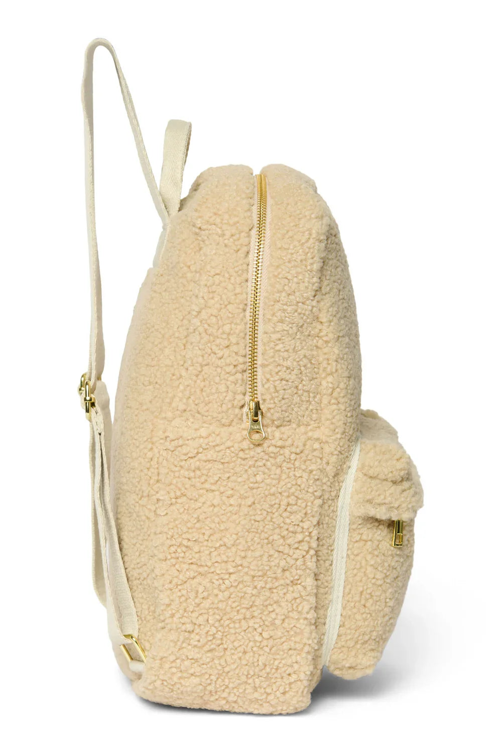 Ecru Teddy Midi-Rucksack mit Vordertasche